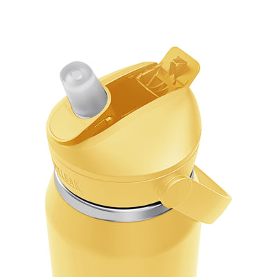 Thrive Flip Straw Insulated Stainless Steel - 1L Yellow Bloom