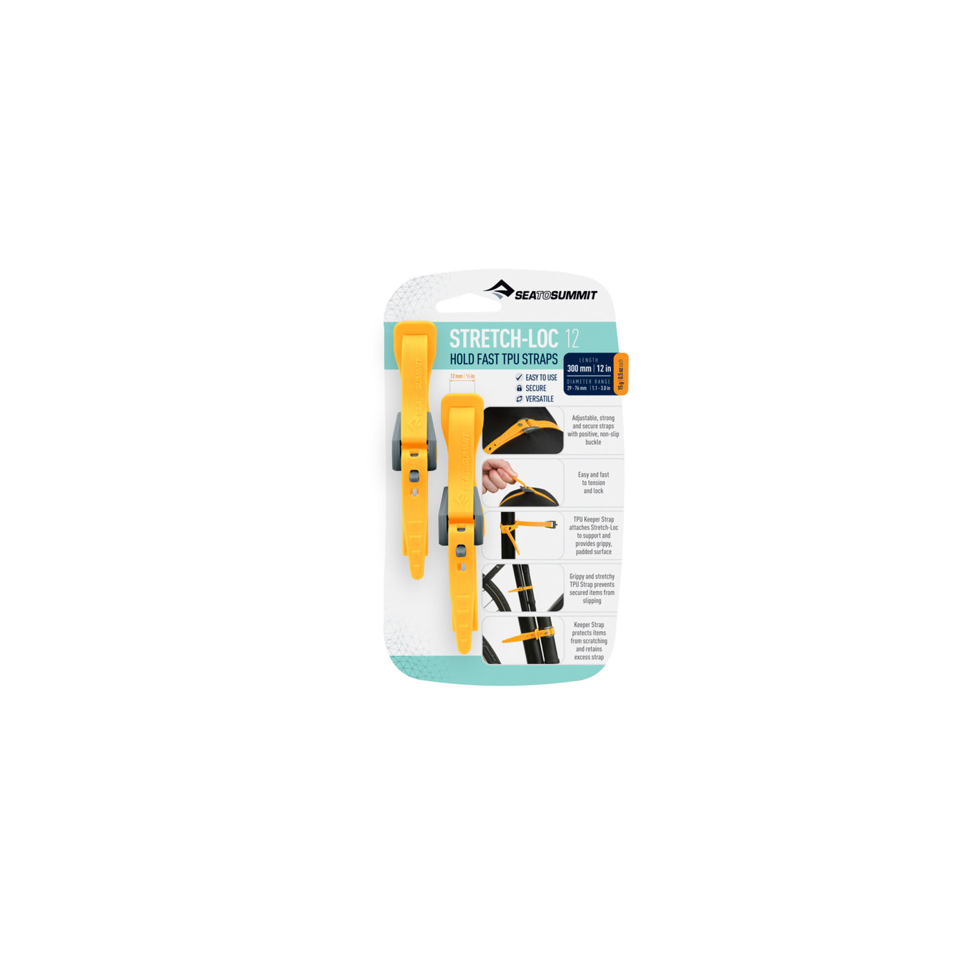 Stretch-Loc TPU Strap 12mm - [2 Pack] 300mm Yellow
