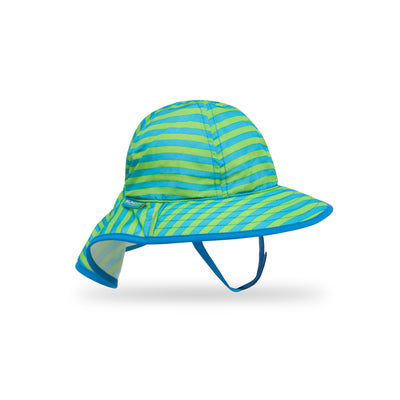 Infant SunSprout Hat - 6-12 Mos Blue/Green Stripe