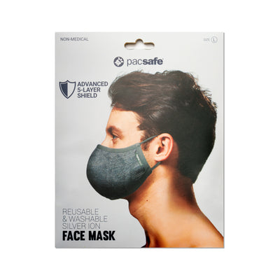 Silver Ion Face Mask Silver Grey Large