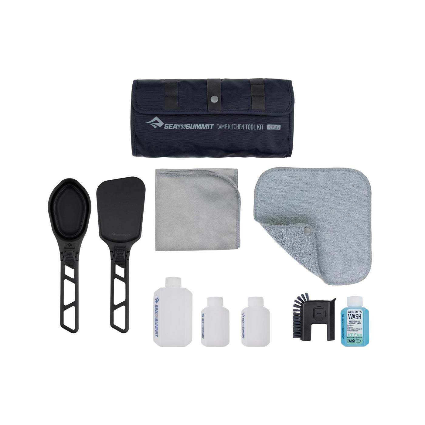 Camp Kitchen Tool Kit - [10 Piece] inc. Soap